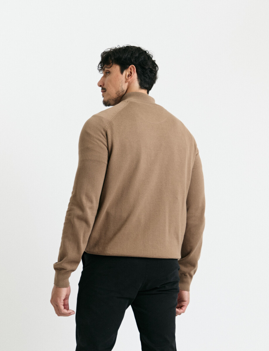 470981 CARDIGAN HARRINGTON LABEL Kaki