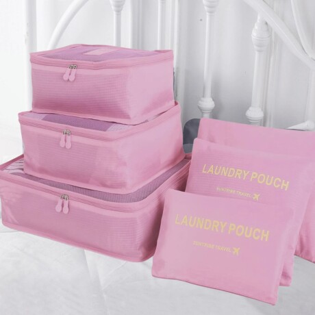 Set de 6 Organizadores de Valija Equipaje para Viaje Rosado