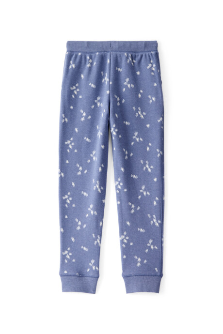 Pantalón de algodón, azul, diseño corazones Sin color