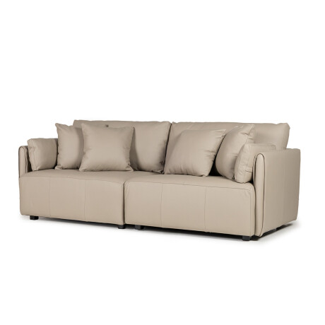 Sofa Torino - Cuero Básico - 3 cuerpos 1011 (Granizo)