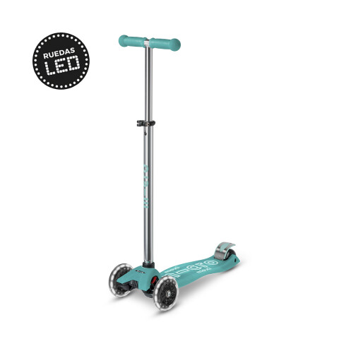Monopatín Micro Maxi Glow LED Ajustable con 3 Ruedas VERDE