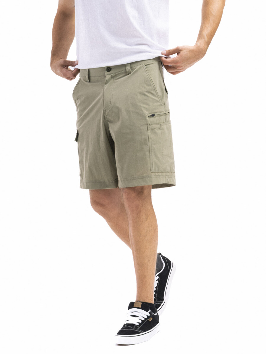 Bermuda Track con Spandex - Kaki 