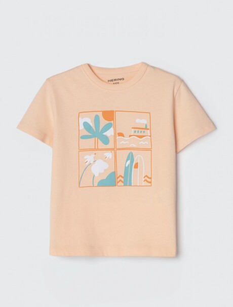 CAMISETA INFANTIL CON ESTAMPA NARANJA