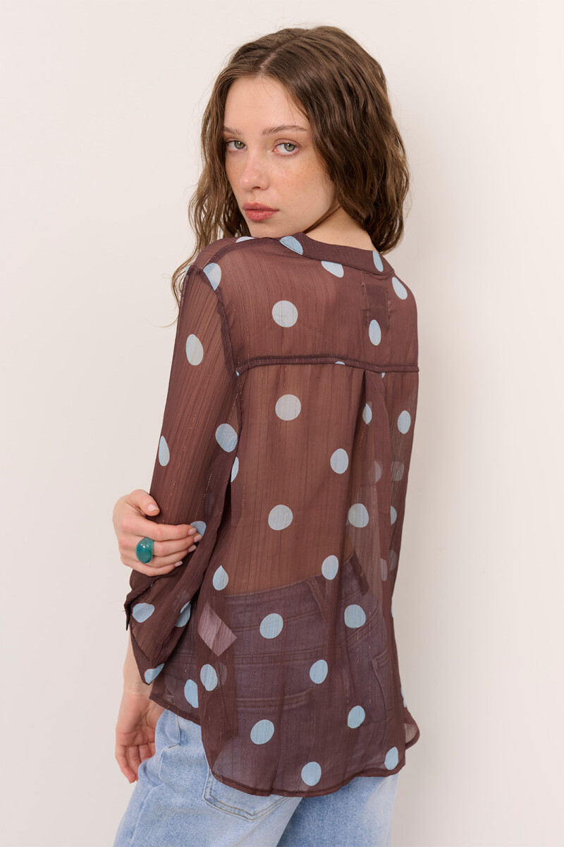 BLUSA DOT MARRON