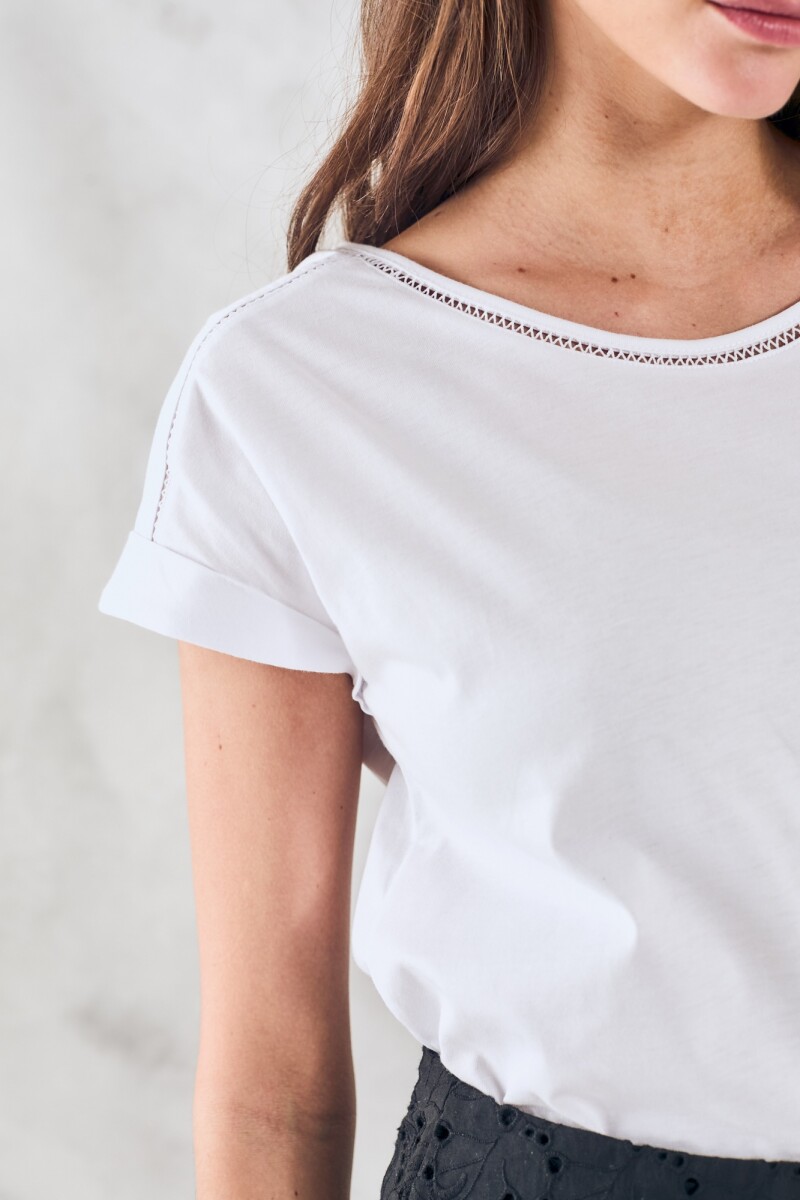 Remera Algodón Peinado Blanco
