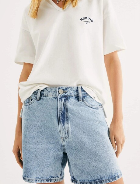 SHORT DE CINTURA ALTA AZUL