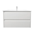 MUEBLE DE BAÑO SUSPENDIDO MODELO ALFA 60 CM BLANCO CON MESADA Mueble De Baño Suspendido Modelo Alfa 60 Cm Blanco Con Mesada