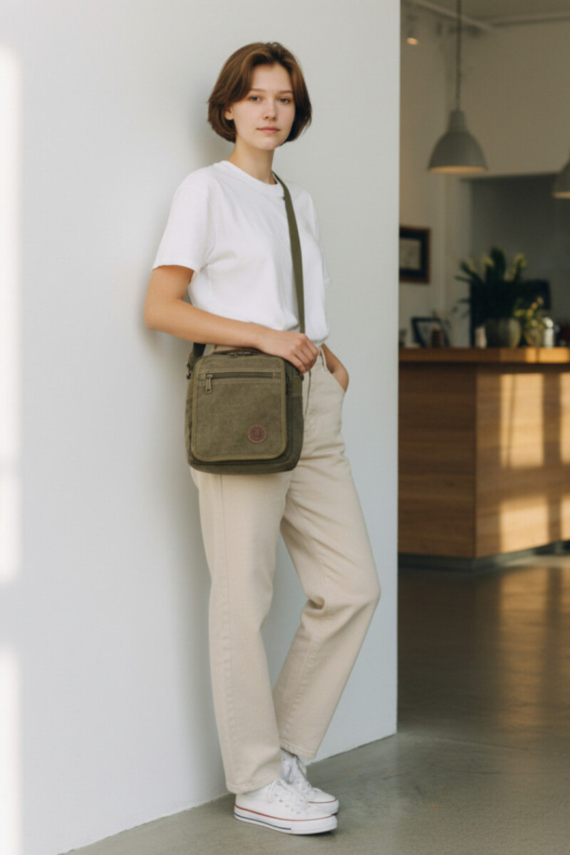 Morral con múltiples compartimentos Verde