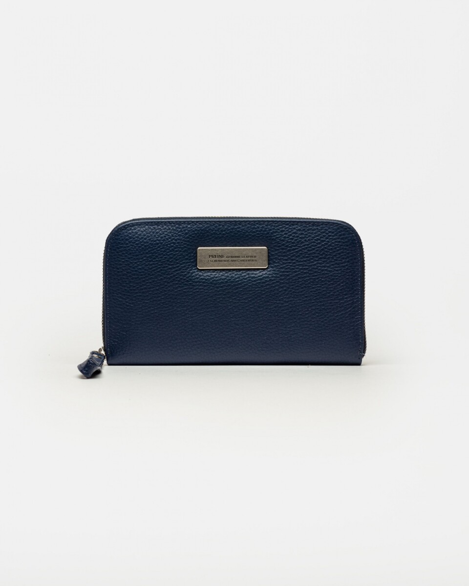 Billetera Mia en cuero graneado - Marine Blue 