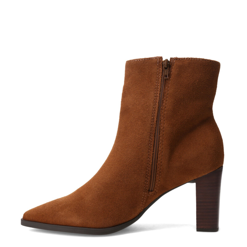 Botas de Mujer Bottero Caña Baja En Punta de Cuero Marrón Camel