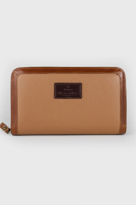 Billetera Marco con Cierre Beige