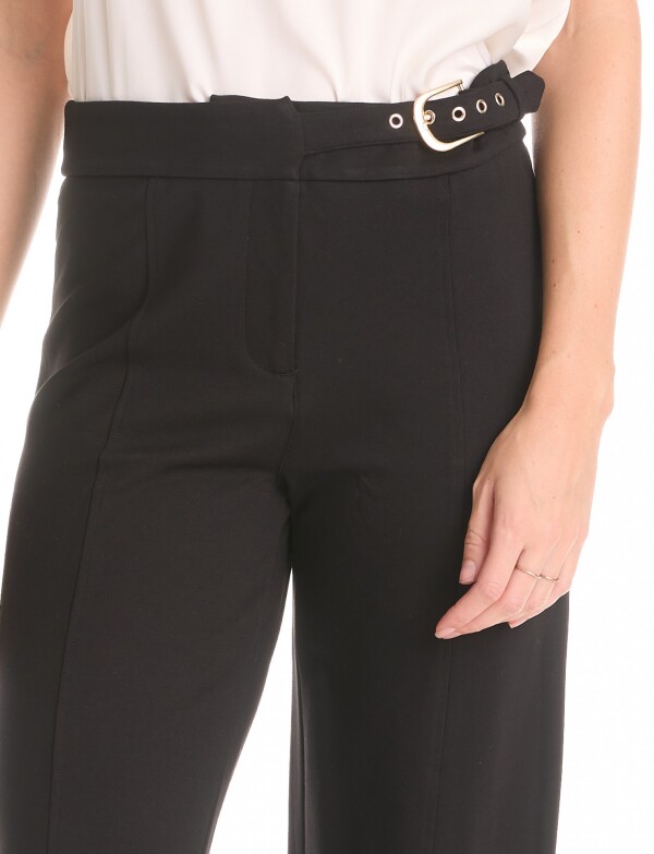 Pantalon Wide Leg Pretina Prolongada NEGRO