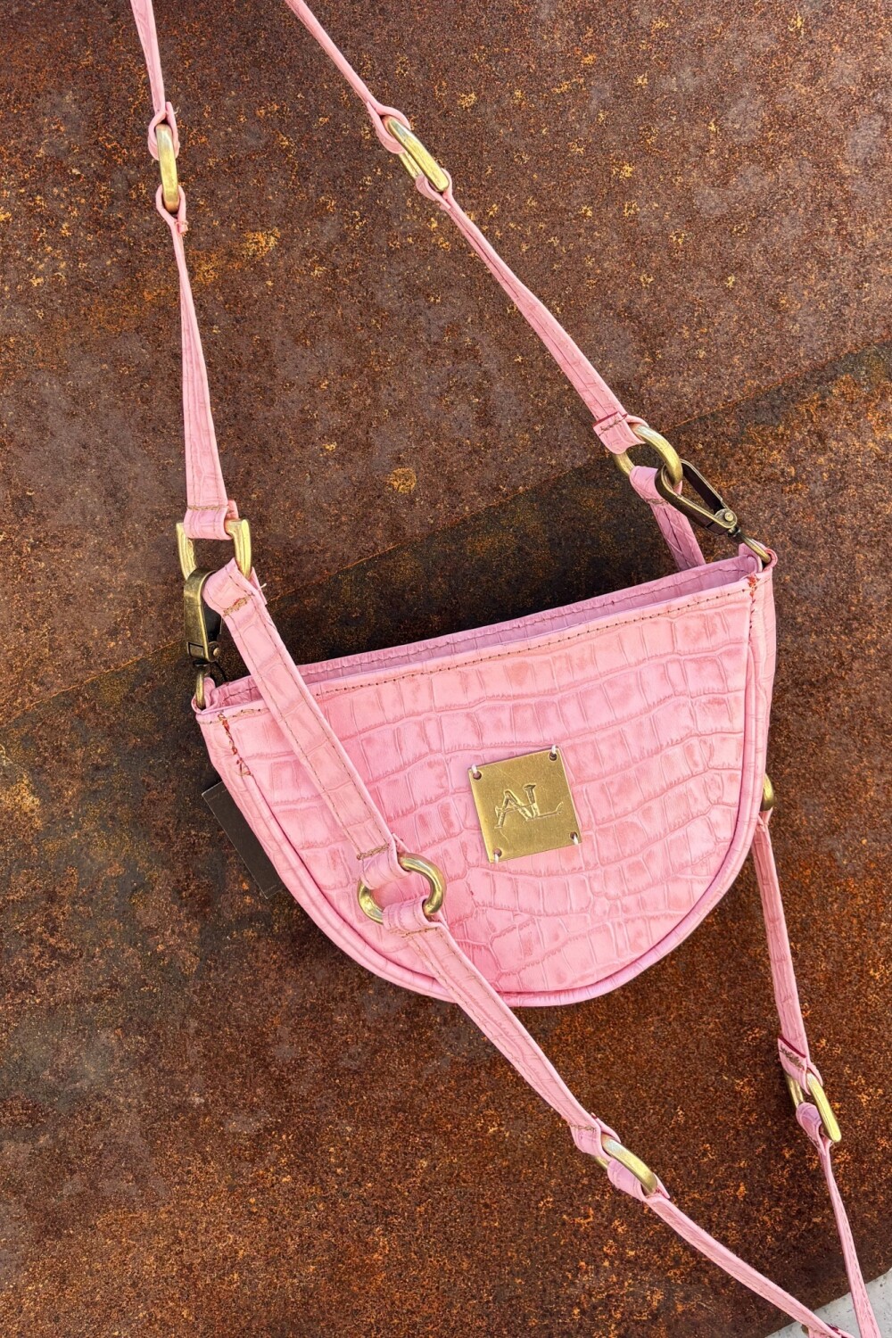 Brassy Bag Crocco Rosa
