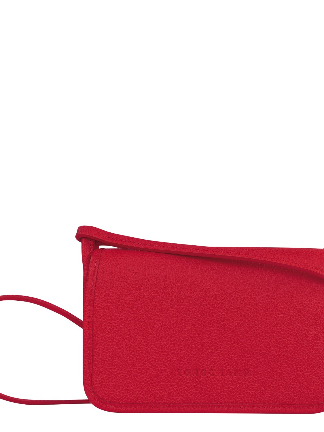 Longchamp -Cartera pequeña con solapa, Le Foulonné Rojo