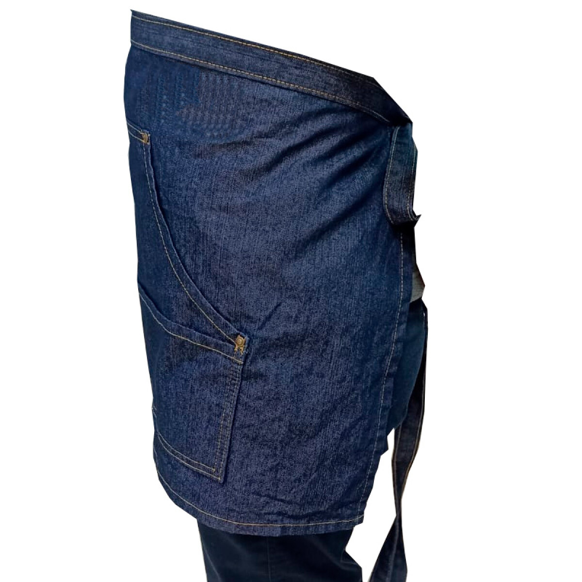 Delantal Corto Jeans 4 Bolsillos Varios Colores - Azul 