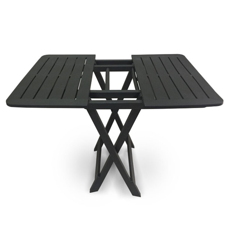 Set x2 Silla Plegable Simil Madera + Mesa Plegable NEGRO