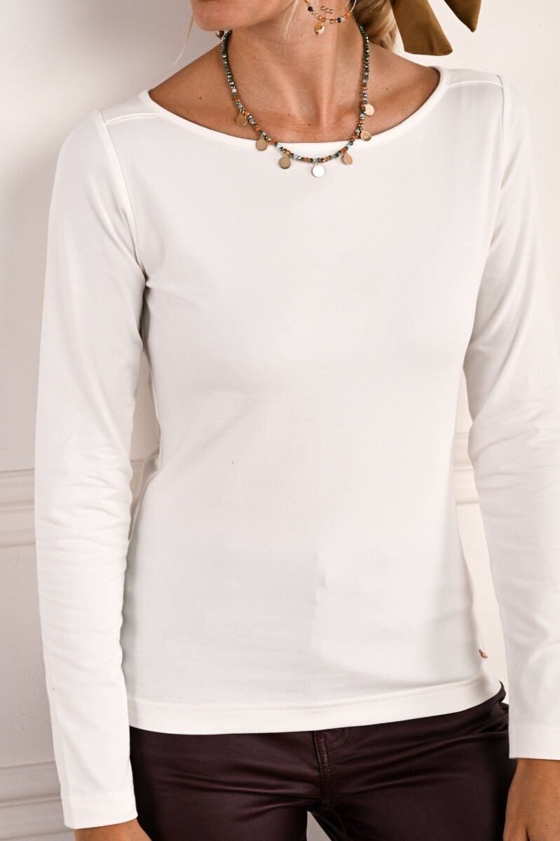 Remera Algodon Elastano - Blanco 