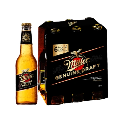 Pack X6 Botellas de Cerveza Miller Genuine Draft 330 Ml 001