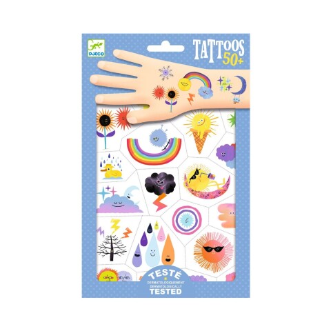 Set x50 Tatuajes removibles para niños Weather