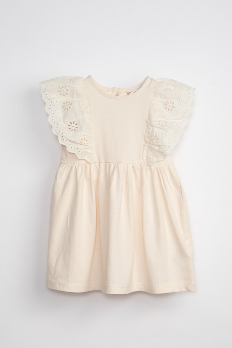 Vestido broderie Crudo