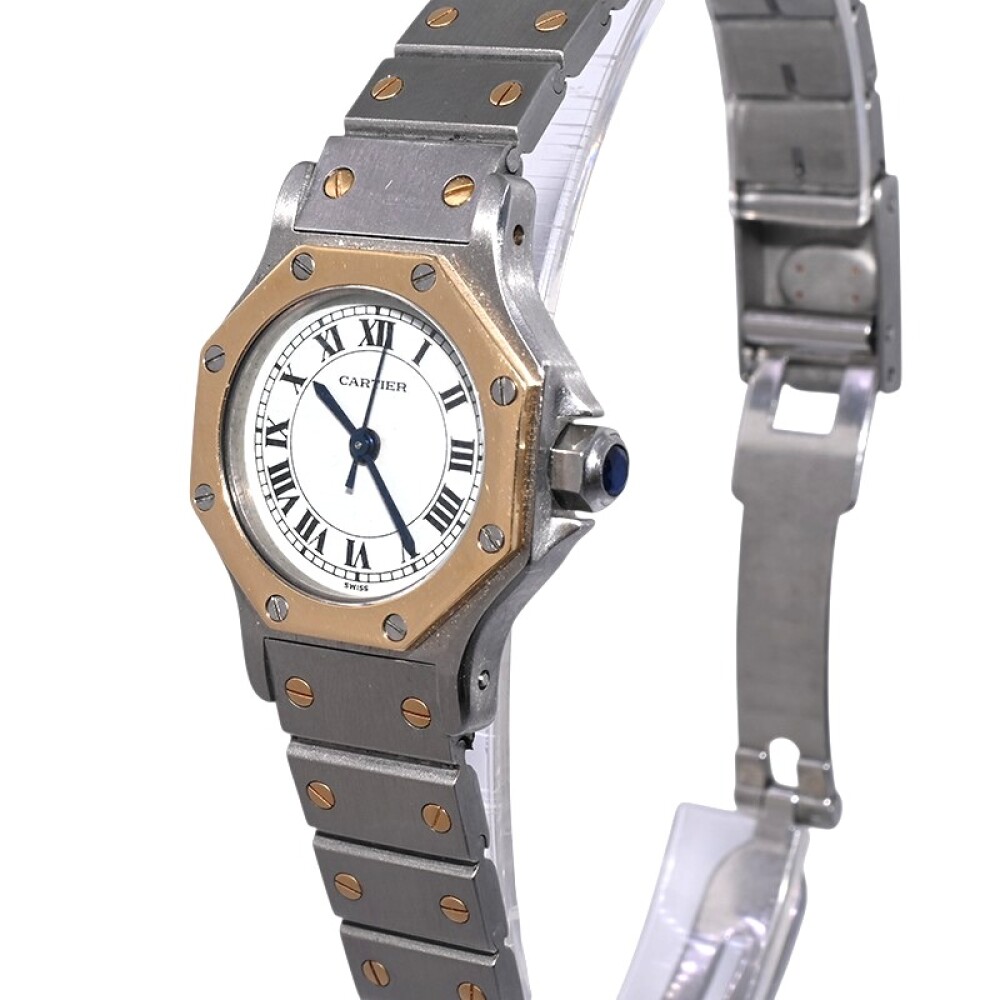 Cartier Santos Octagon Dama, 25 mm, acero y oro, modelo 0907, automático. Cartier Santos Octagon Dama, 25 mm, acero y oro, modelo 0907, automático.