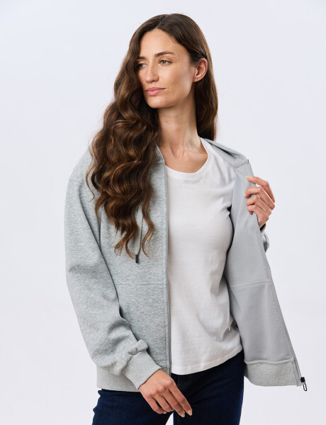CAMPERA DE ALGODÓN CON CAPUCHA Gris Claro