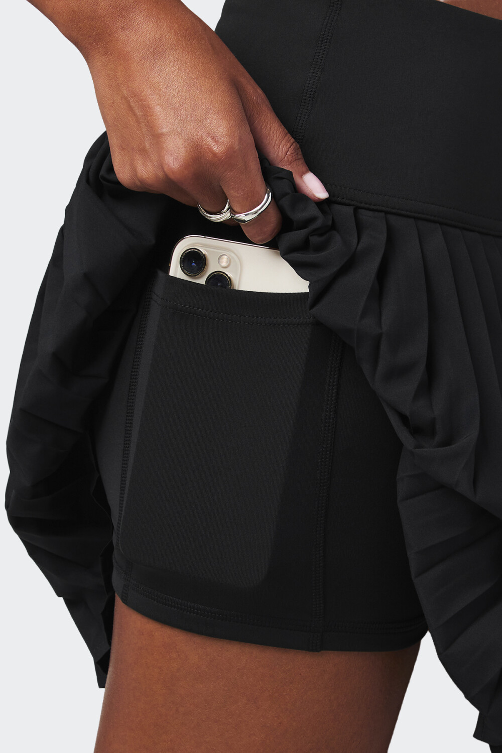 Falda Fabletics Hot Shot Pleated Negro