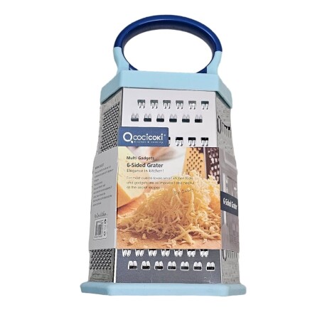 Rallador Hexagonal De Acero Inoxidable con manija Celeste