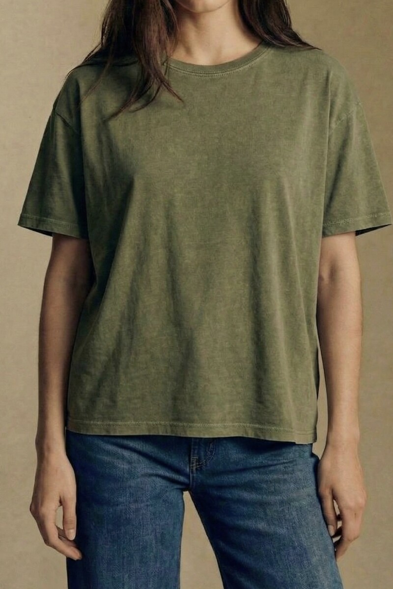 Remera Manga Corta Lavada Oliva