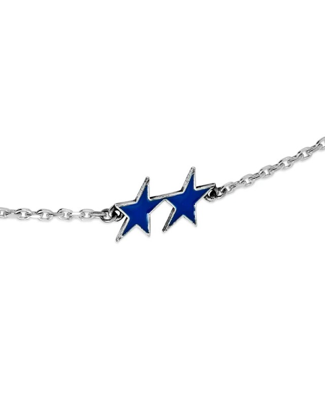 TwoJeys Collar Blue Enameled Icon Plata TwoJeys Collar Blue Enameled Icon Plata
