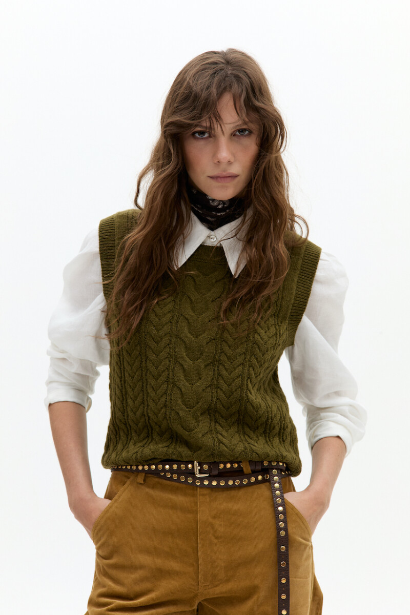 Chaleco Otto en Blend de Lana Forest Green