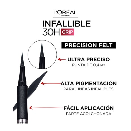 Delineador de Ojos Loreal Infallible Grip Precision Felt Negro Black