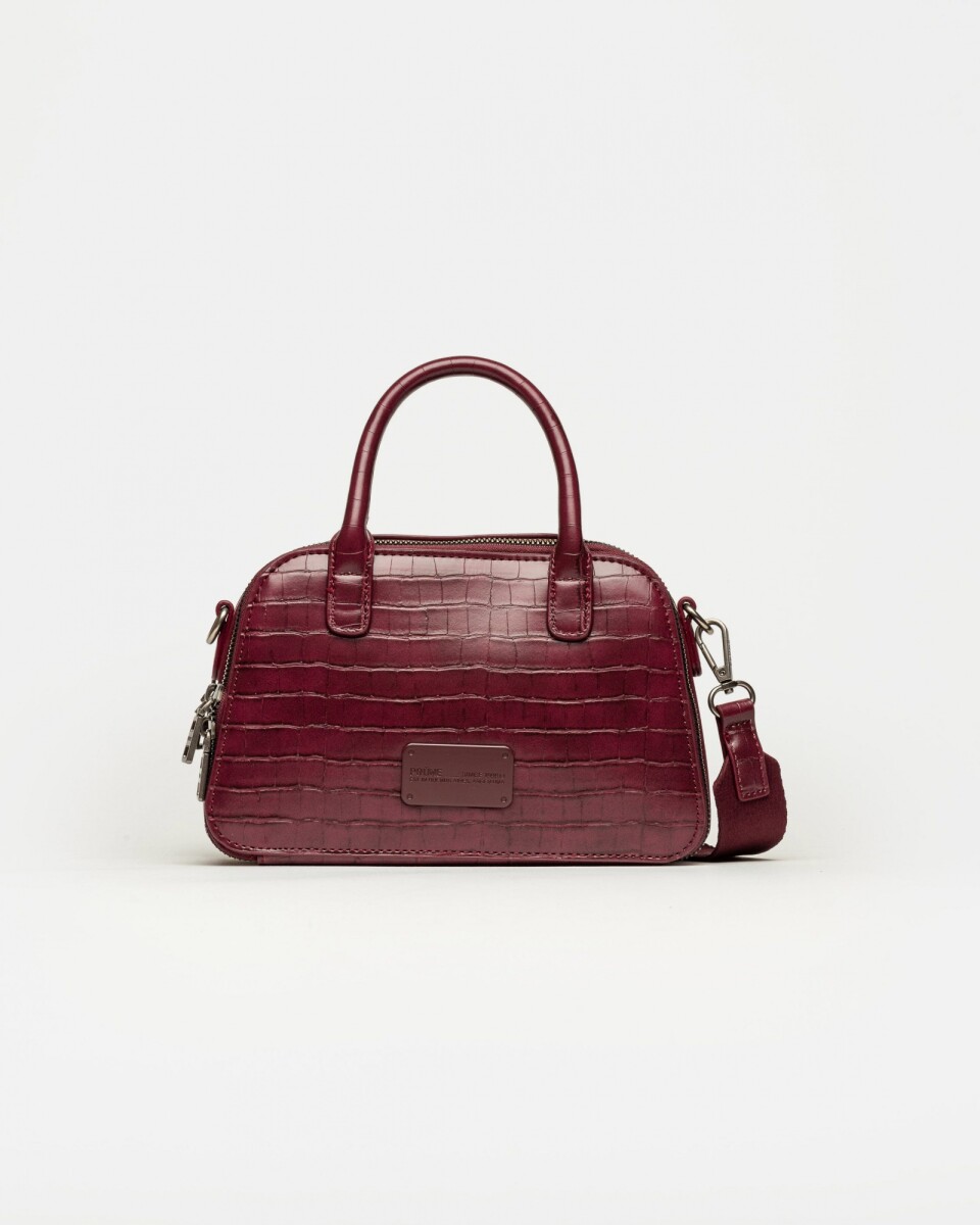 Cartera de mano New Penny en efecto cuero croco - Bordeaux 