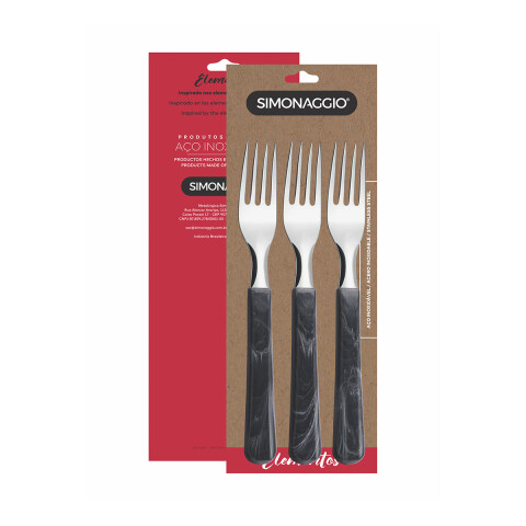 Set X3 Tenedores Elementos de Simonaggio GRIS OSCURO