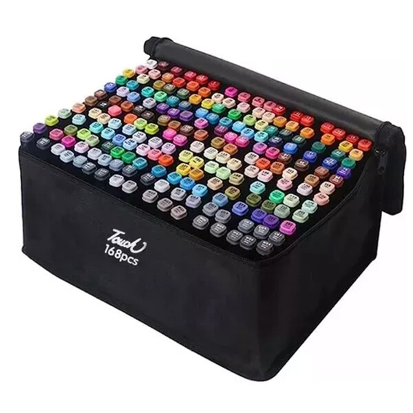 Set De Marcadores Drypens x168 Doble Punta Con Estuche Set De Marcadores Drypens x168 Doble Punta Con Estuche