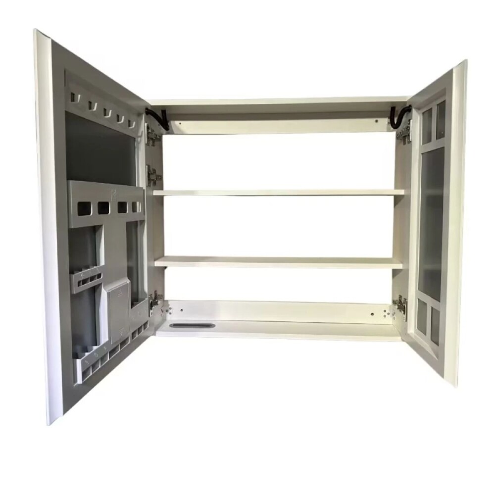 Mueble de baño suspendido Vip 80cm Blanco mesa gris y espejo botiquín 75 cm Vip blanco DMC Mueble De Baño Suspendido Vip 80cm Blanco Mesa Gris Y Espejo Botiquín 75 Cm Vip Blanco Dmc