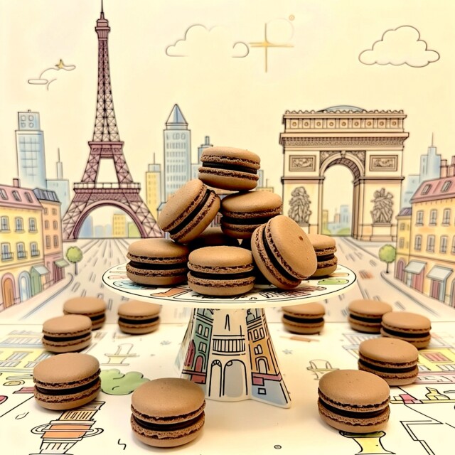 4 Macarons de Chocolate 4 Macarons de Chocolate