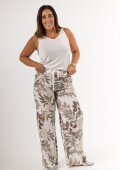 Pantalón 100% lino estampado Pantalón 100% lino estampado