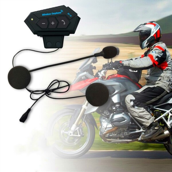 Intercomunicador Motos Auriculares Manos Libres Bt Casco Variante Color Negro