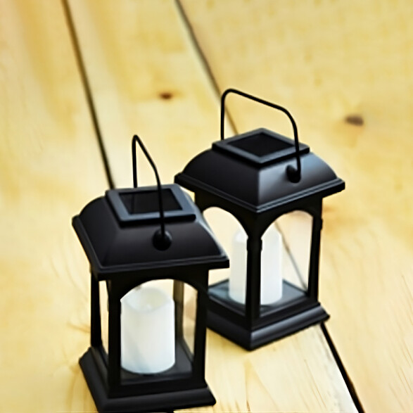 Farol LED solar decorativo tipo vela cálida IP54 IX3090