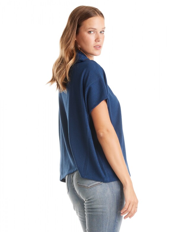 Cardigan Con Cierre AZUL