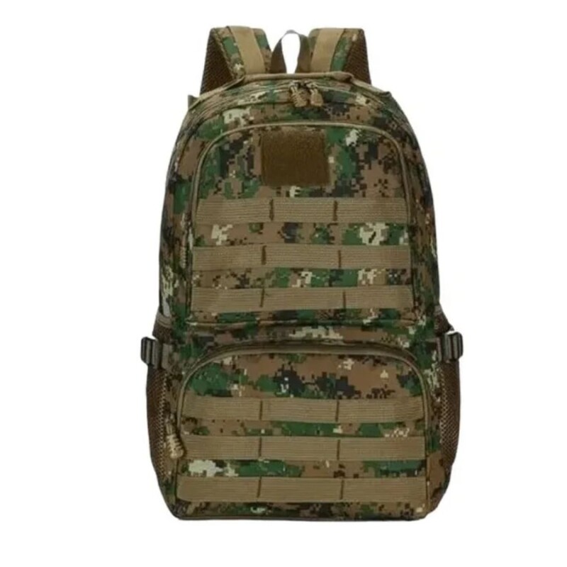 Mochila Táctica Camping 35L Bencor Militar Lona Reforzada Pixelado verde