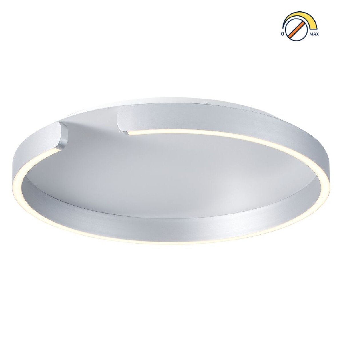 Plafón LED, Diseño anillo cortado, Dimerizable 40W 60CM - PLATA 