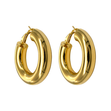 Par de aros de plata 925 con baño de oro amarillo. Par de aros de plata 925 con baño de oro amarillo.