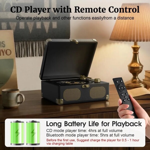 Reproductor De Cd Retroaudio C7 Con Altavoces Y Bluetooth REPRODUCTOR DE CD C/BLUETOOTH RECA C7