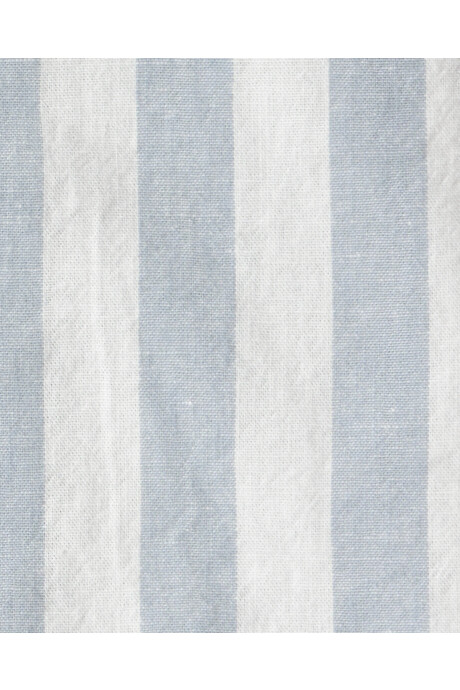 Set dos piezas, short de algodón y camisa de lino, azul, diseño a rayas Sin color