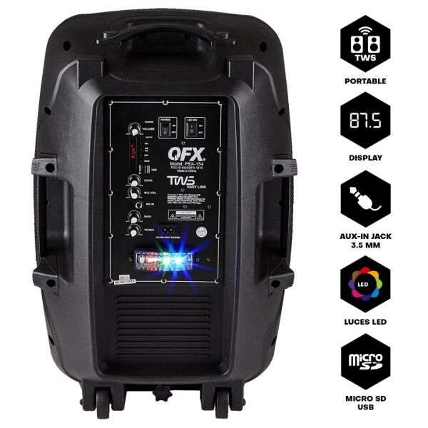 Parlante Activo Like Lk-sp15bat 15" Luz + Micrófono + Control PARLANTE LIKE 15 LK-SP15BAT