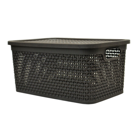 Caja simil ratán 7,5 lts CHOCOLATE