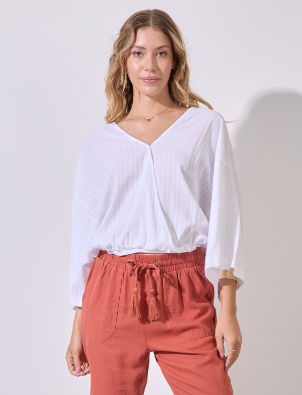 Blusa Algodon Texturada BLANCO