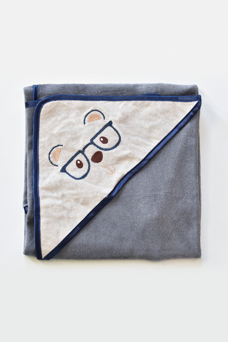 Pack x6 - Set de toalla con toallitas Azul con osos